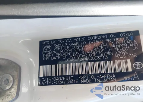 2010 Scion Xd from USA, damaged, VIN JTKKU4B44AJ053213